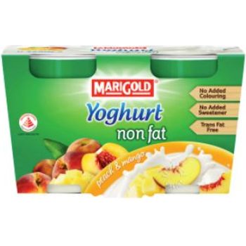 Marigold Non Fat Yoghurt Peach And Mango 2 x 140g