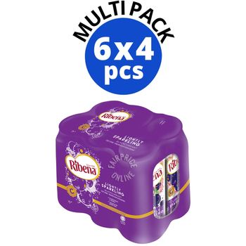 Ribena Blackcurrant Fruit Lightlysparkling (6tins)