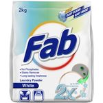 Fab Laundry Powder Detergent White 2kg