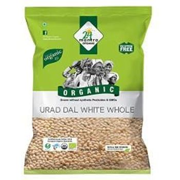 24 Mantra Organic White Gramurad Dal White Whole 500g
