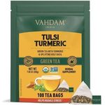Vahdam India Tulsi Turmeric Green Tea 100 Tea Bags