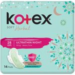 Kotex Soft Herbal Ultra Thin Night Wing Heavy Flow 28cm Sanitary 14 Pads