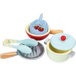 Le Toy Van Educational Wooden Pretend Kitchen Honeybake Pots And Pans Cooking Set