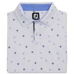 FootJoy Parachute Print Lisle Self Collar White / Blue Violet / Navy