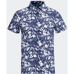 Adidas Ladies Golf Play Green Soccer Print Short Sleeve Button Down Shirt