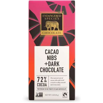 Endangered Species Chocolate Cacao Nibs And Dark Chocolate Cocoa 85g