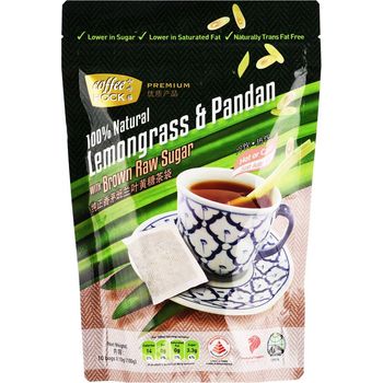 Coffee Hock Tea Bags Lemongrass And Pandan With Brown Sugar 10 x 10g