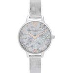 Olivia Burton Women's Stainless Steel Quartz Watch With Plastic Strap Silver 12 model Ob16tz06