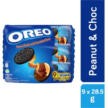 Oreo Biscuits Peanut Butter Chocolate 9 x 28.5g
