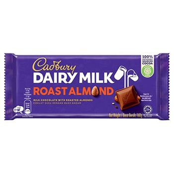 Cadbury Roasted Almond Dairy Milk Chocolate 160g