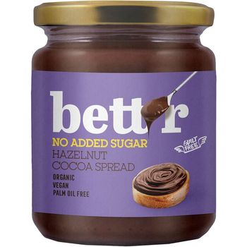 Bett'r Organic Hazelnut Cocoa Spread With No Added Sugar 250g