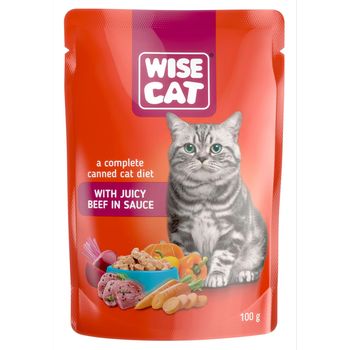 Carpathian Wise Cat Wet Cat Food with Beef in Sauce 100g