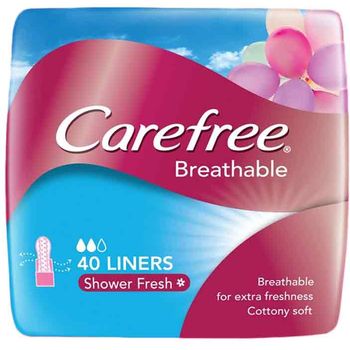 Carefree Breathable Shower Fresh Cottony 40pcs