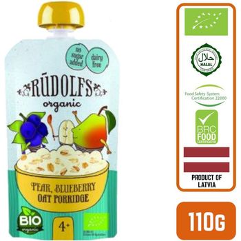 Rudolfs Oatmeal Pear-Blackberry Dairy-Free Porridge 110g