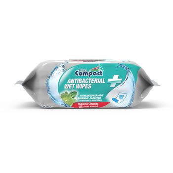 Ultra Compact Antibacterial Wet Wipes 100pcs