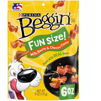 Purina Beggin Fun Size With Bacon And Cheese Chewy Dog Treats 170g