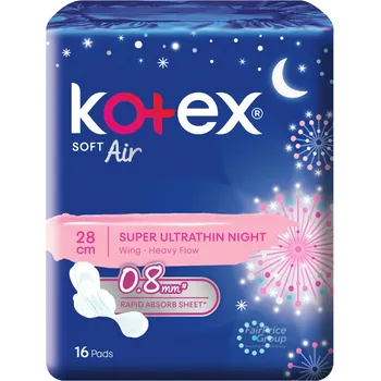 Kotex Soft Air Super Ultrathin Night Wings Pads Heavy 28cm
