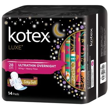 Kotex Luxe Ultra thin Overnight Wings 28cm 14 Sachet