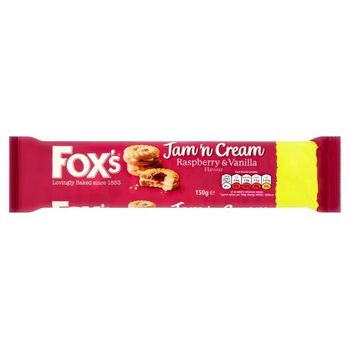 Fox's Jam n Cream Raspberry And Vanilla Flavour 150g