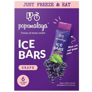 Popsmalaya Freeze-at-home Sorbet Bars Grape Juice Drinks 6x45ml