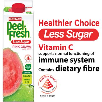 Marigold Peel Fresh Juice Pink Guava Less Sugar 1L