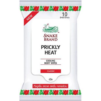 Snake Brand Prickly Heat Cooling Body Wipes Classic