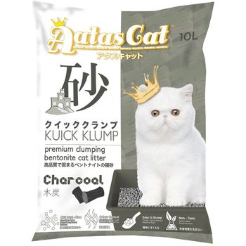 Aatas Cat Kuick Klump Bentonite Cat Litter Charcoal 10l