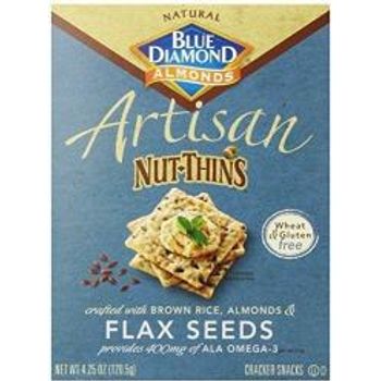 Blue Diamond Cracker Nut Thins Flaxseed 4.25 Ounce