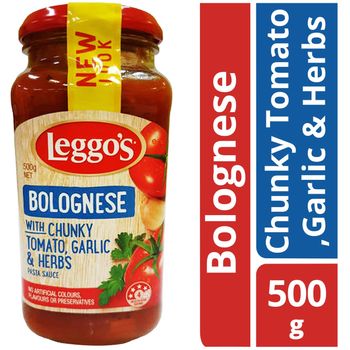 Leggo's Pasta Sauce Bolognese Chunky Tomato Garlic Herbs