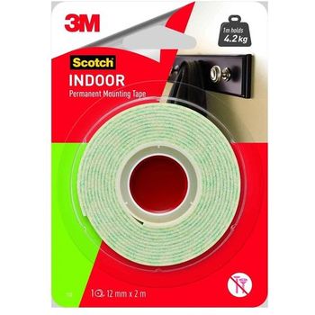 3M Scotch Indoor Permanent Mounting Tape 110 12mm x 2m Foam Tape