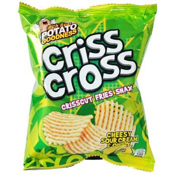 Criss Cross Crisscut Fries Snax Cheesy Sour Cream And Onion 21g