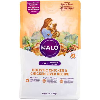 Halo Adult Cat Holistic Chicken And Chicken Liver Recipe 1.36kg