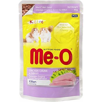 Me-O Pouch Kitten Chicken Chunk in Gravy 80g