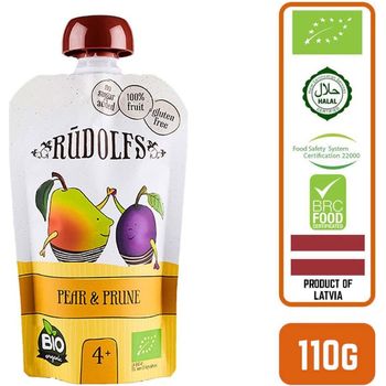 Rudolfs Organic Pear And Prune 4 Months 110g
