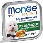 Monge Fresh Chicken And Vegetables Pate with Chunkies Tray Dog Food 100g