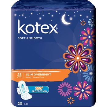 Kotex Soft Smooth Overnight Wing 28Cm 20 Sachet