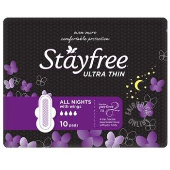 Stayfree Ultra Thin Pads All Nights With Wings 10 Per Pack 70g