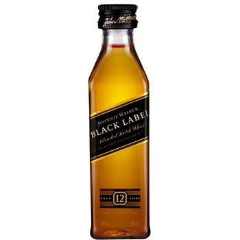 Johnnie Walker Black Label Whisky Miniature 12 Years 40 Alc 50ml