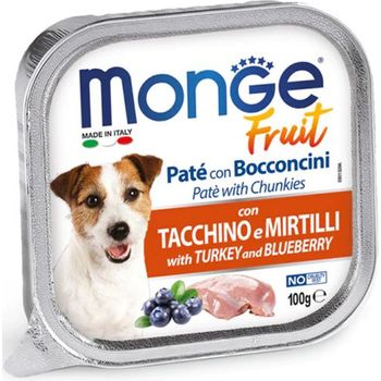 Monge Dog Fruit Turkey & Blueberry Pate with Chunkies 100g