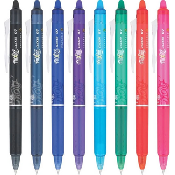 Pilot FriXion Clicker Erasable Gel Ink Pen Fine Point (0.7mm) Assorted  Colors 5 Count