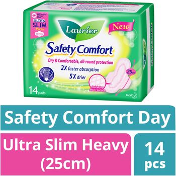 Laurier Safety Comfort Day Pads Ultra Slim Heavy 25cm