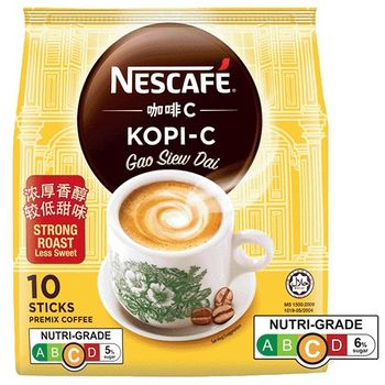 Nescafe Kopi-C Gao Siew Dai - Strong Roast Less Sweet (10 x 26g)
