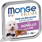 Monge Fresh Lamb Pate with Chunkies Tray Dog Food 100g