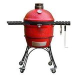Kamado Joe Kj23rhc Classic Joe Ii 18inch Charcoal Grill With Cart And Side Shelves Blaze Red