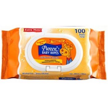 Pureen Baby Wipes Orange 100s
