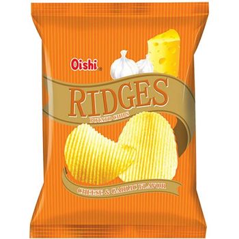 Oishi Ridges Potato Chips Cheese And Garlic 60g