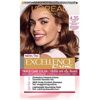 L’OREAL Excellence Dark Chocolate Brown Hair Colour 4.35 Cream 172ml
