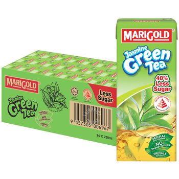 Marigold Asian Drink Less Sweet Jasmine Green Tea 250ml 24pcs