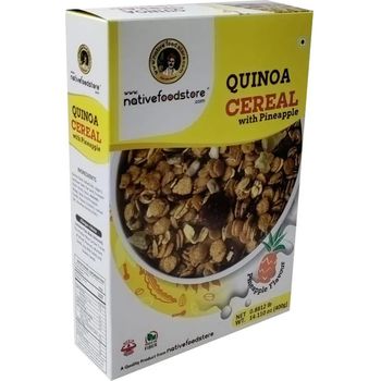 Native Food Store Quinoa Cereal Rich In Protein And Fibre Controls Blood Sugar Levels Pineapple Flavour 400g