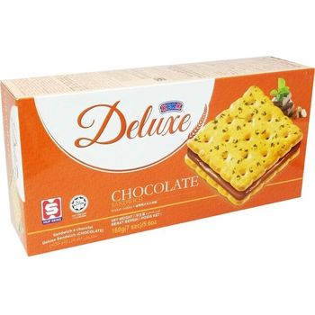 Hup Seng Deluxe Chocolate Sandwich Biscuits 160g